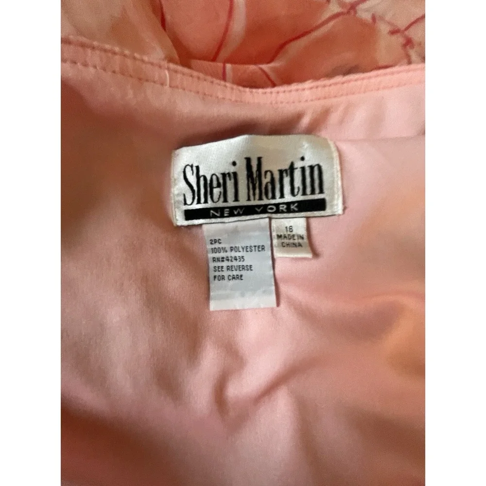 Sheri Martin Womens 18‎ Skirt Peach Handkerchief Hem Floral Elegant Lined